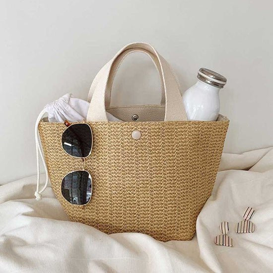 Flora | Boho Rattan Shopper Tasche
