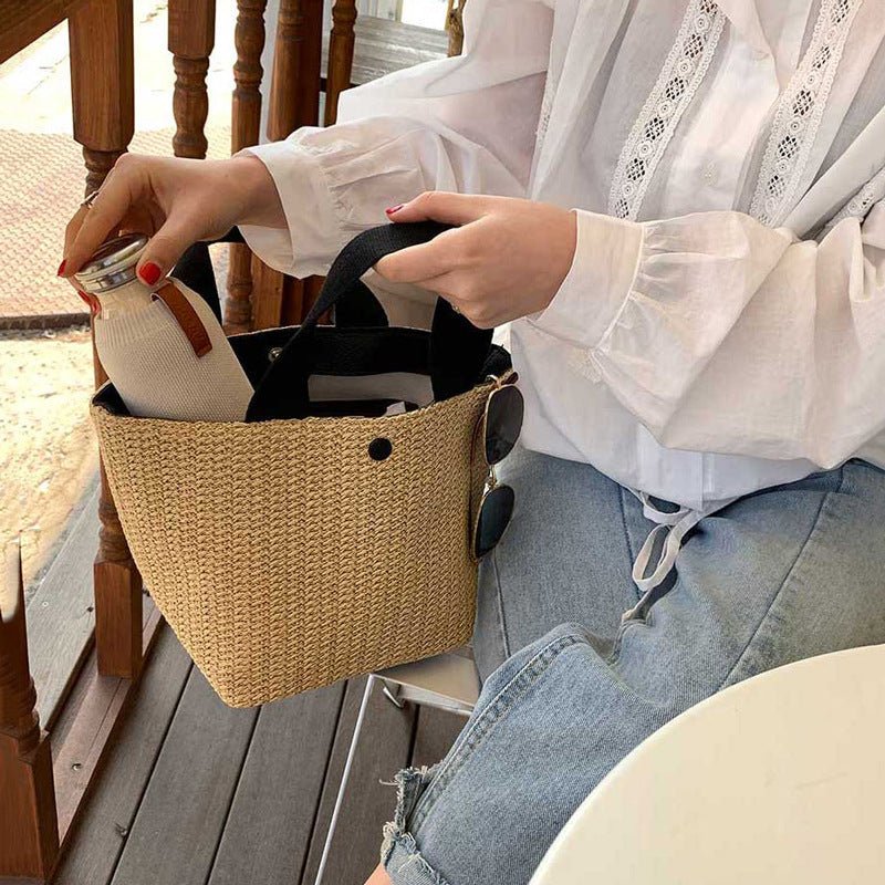 Flora | Boho Rattan Shopper Tasche