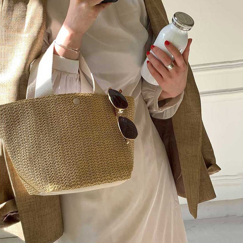 Flora | Boho Rattan Shopper Tasche