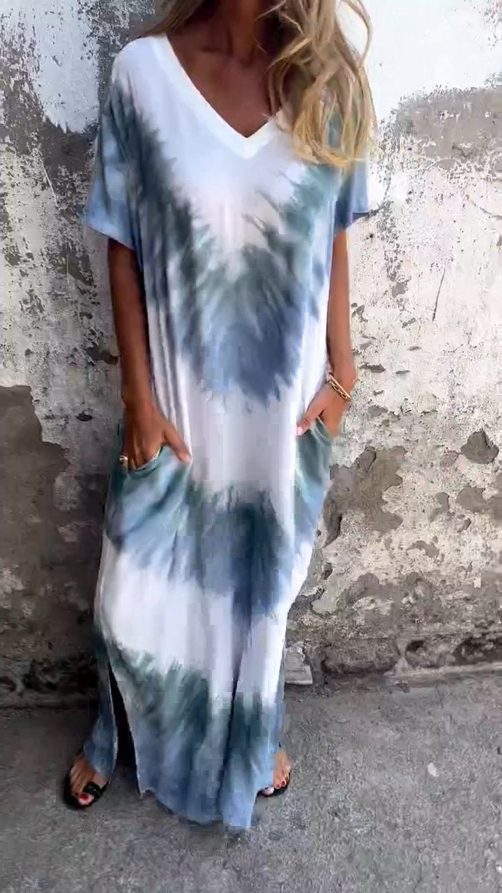 Caelia | Elegantes Tie-Dye Maxikleid
