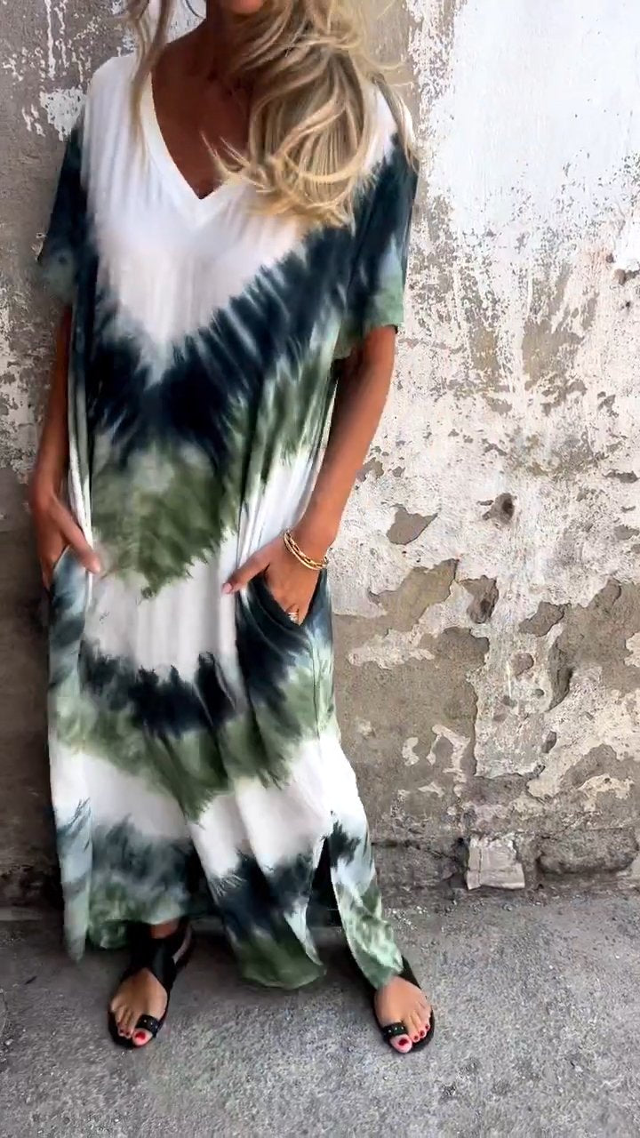 Caelia | Elegantes Tie-Dye Maxikleid