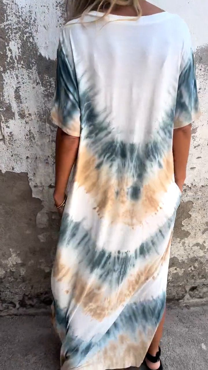 Caelia | Elegantes Tie-Dye Maxikleid