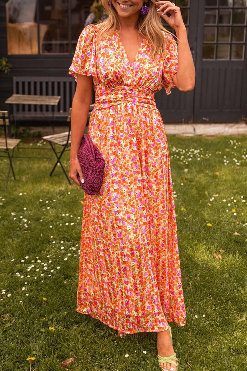 Maxikleid mit elegantem V-Ausschnitt Für Frauen