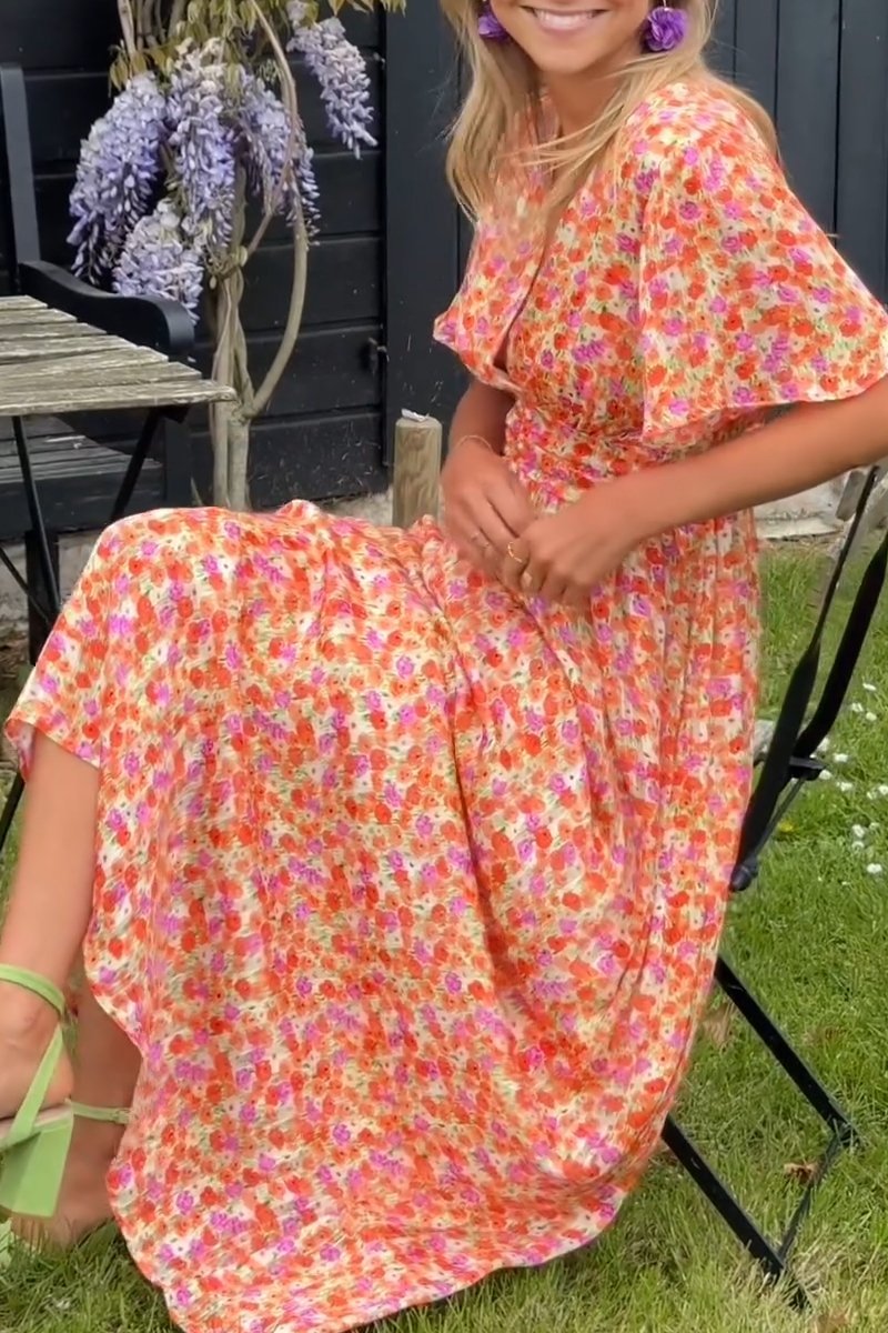 Maxikleid mit elegantem V-Ausschnitt Für Frauen