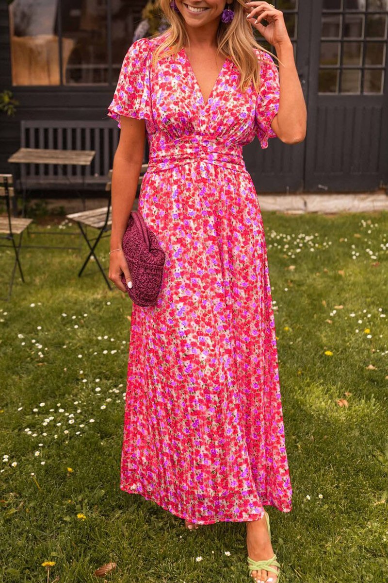 Maxikleid mit elegantem V-Ausschnitt Für Frauen