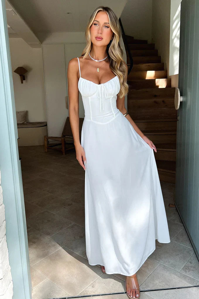 Elegantes Ärmelloses Maxikleid Mit Schnürung Für Frauen