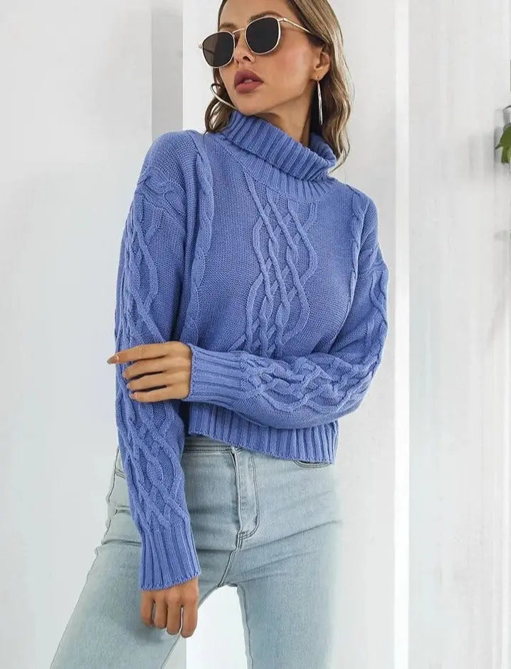 Ultra-Gemütlicher Strick-Rollkragenpullover Für Frauen