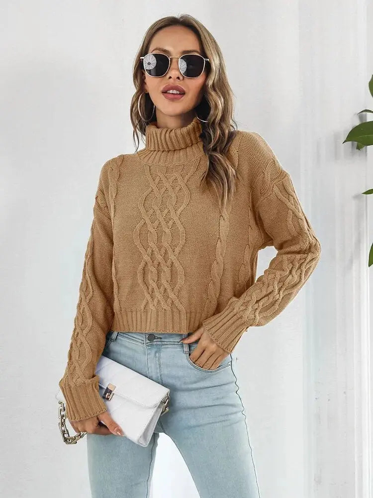 Ultra-Gemütlicher Strick-Rollkragenpullover Für Frauen