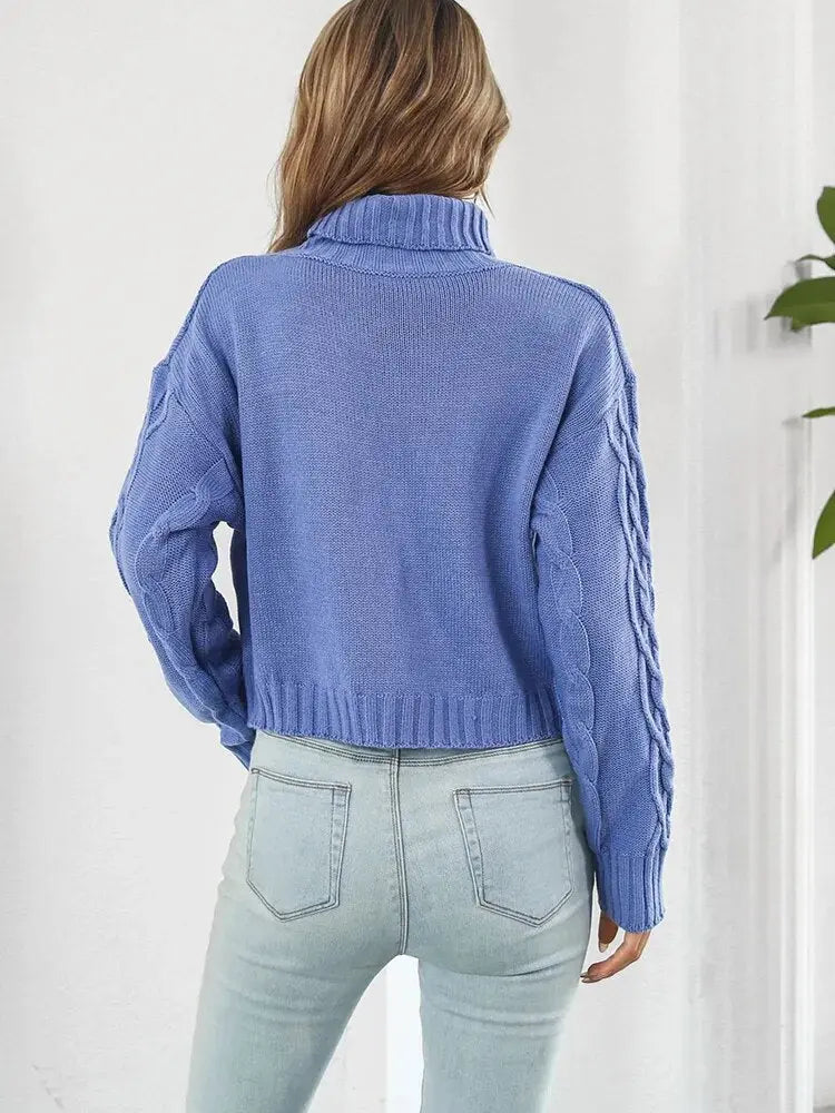 Ultra-Gemütlicher Strick-Rollkragenpullover Für Frauen