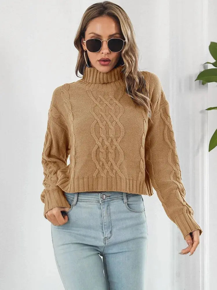 Ultra-Gemütlicher Strick-Rollkragenpullover Für Frauen