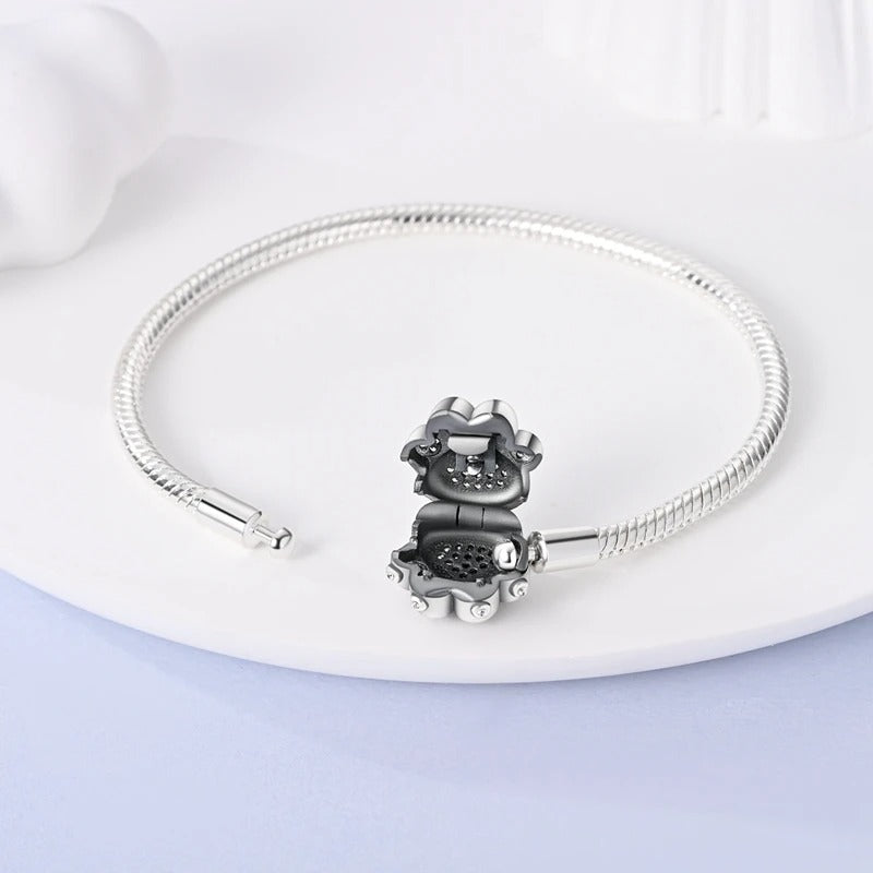925 Sterling Silber Pink Pavé Hundekralle Armband Für Frauen
