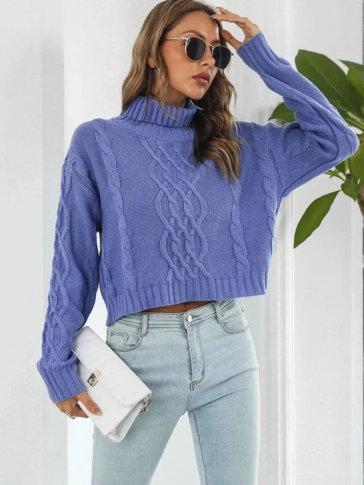 Ultra-Gemütlicher Strick-Rollkragenpullover Für Frauen