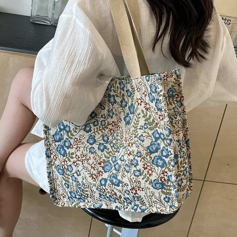 Ulani | Florale Canvas Strandtasche