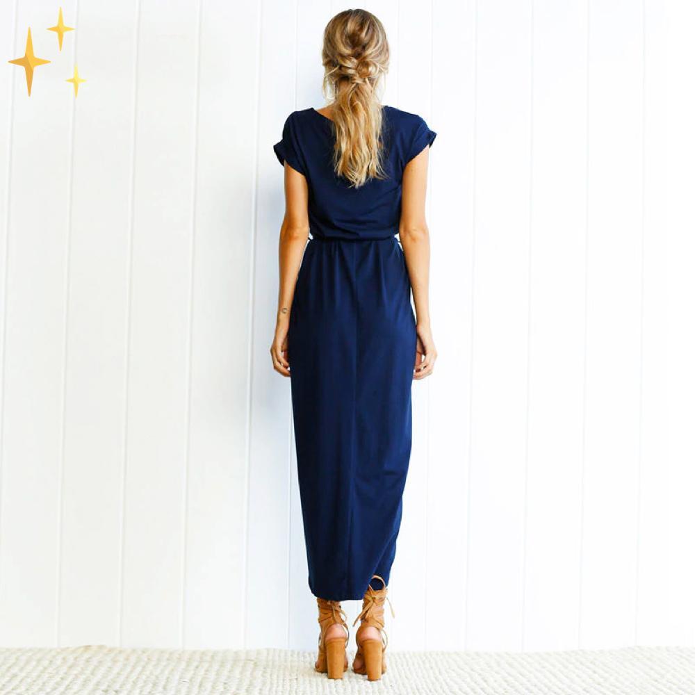 Andrina | Sommerliches Midi-Wickelkleid mit Taillenschlitz