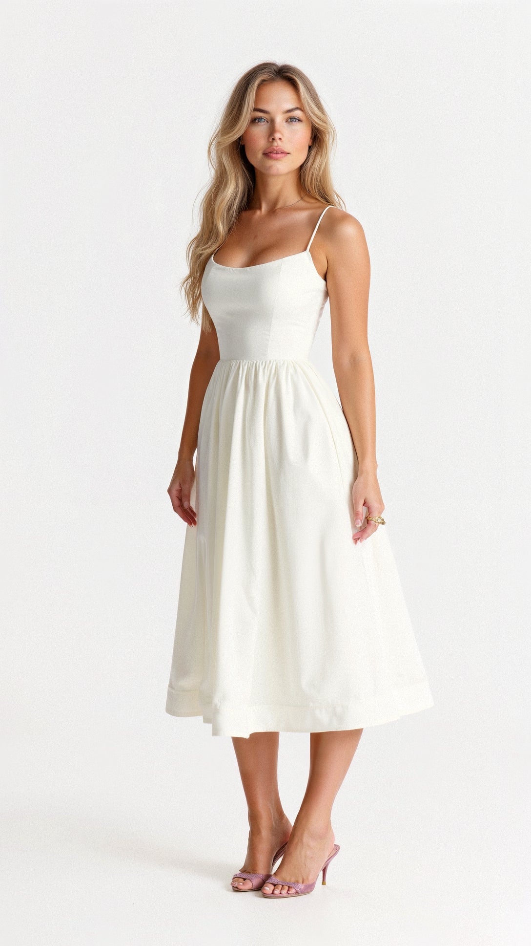 Fließendes ärmelloses Maxikleid mit elegantem Fall für Damen