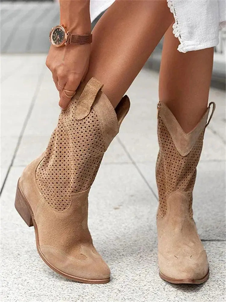 Cowboy-Stiefel mit Reißverschluss für Frauen