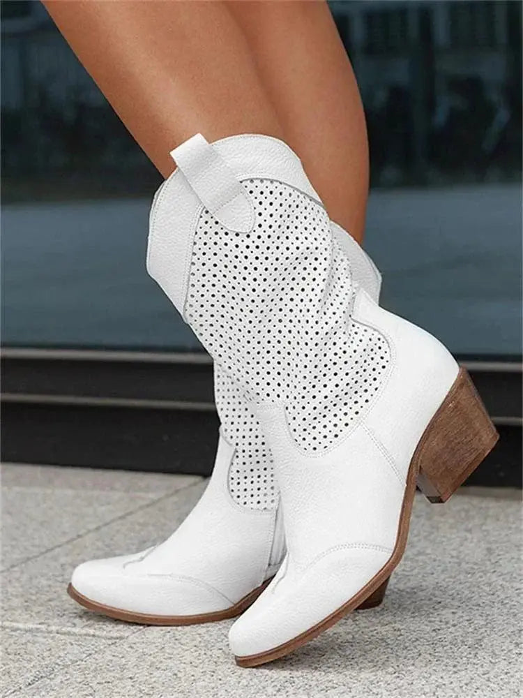 Cowboy-Stiefel mit Reißverschluss für Frauen
