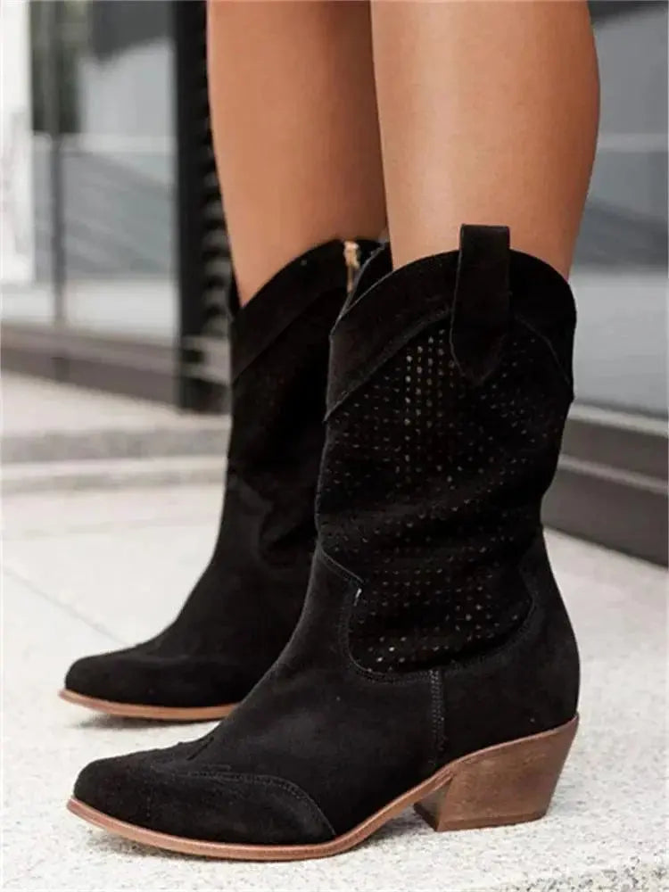 Cowboy-Stiefel mit Reißverschluss für Frauen