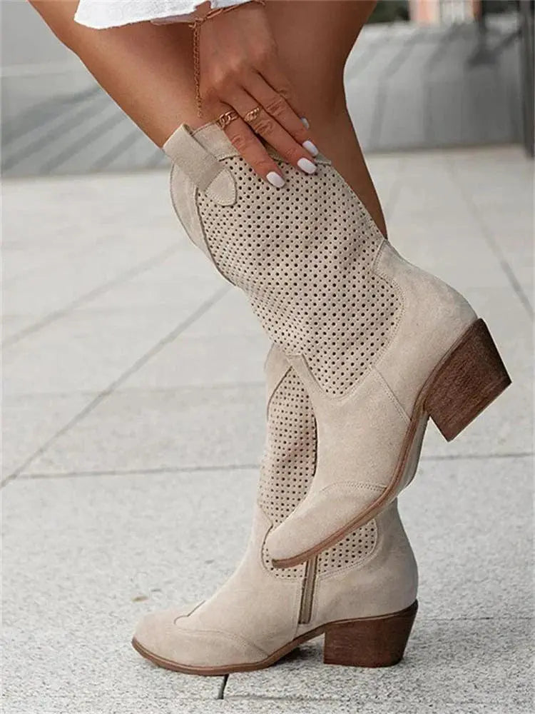 Cowboy-Stiefel mit Reißverschluss für Frauen