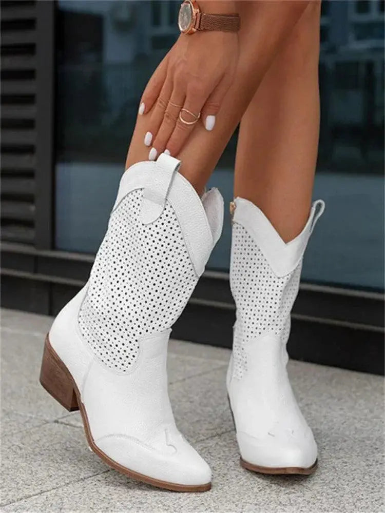 Cowboy-Stiefel mit Reißverschluss für Frauen