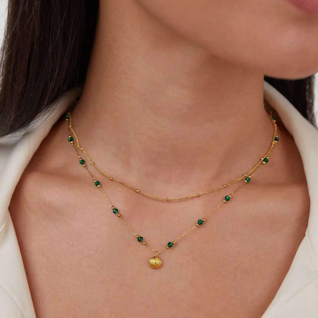 Elegante Vergoldete Halskette mit Lagenlook Für Frauen