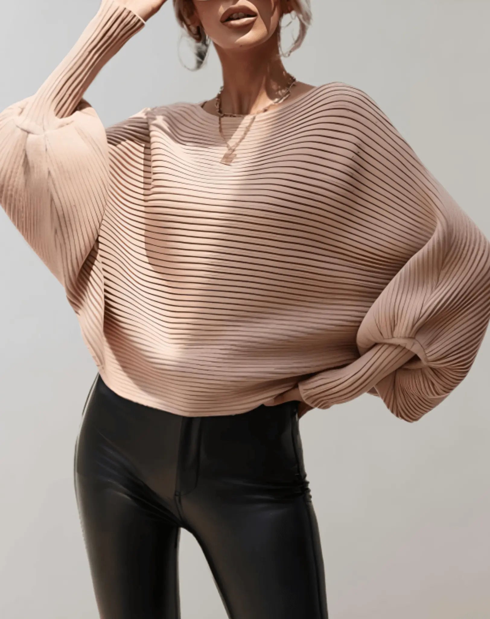 Lockerer Pullover mit Puffärmeln für Frauen