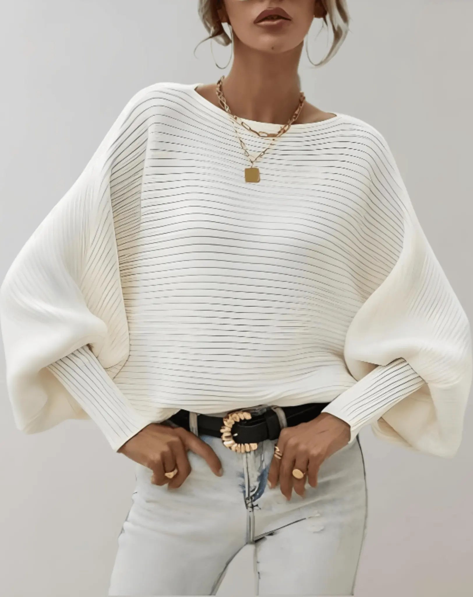 Lockerer Pullover mit Puffärmeln für Frauen