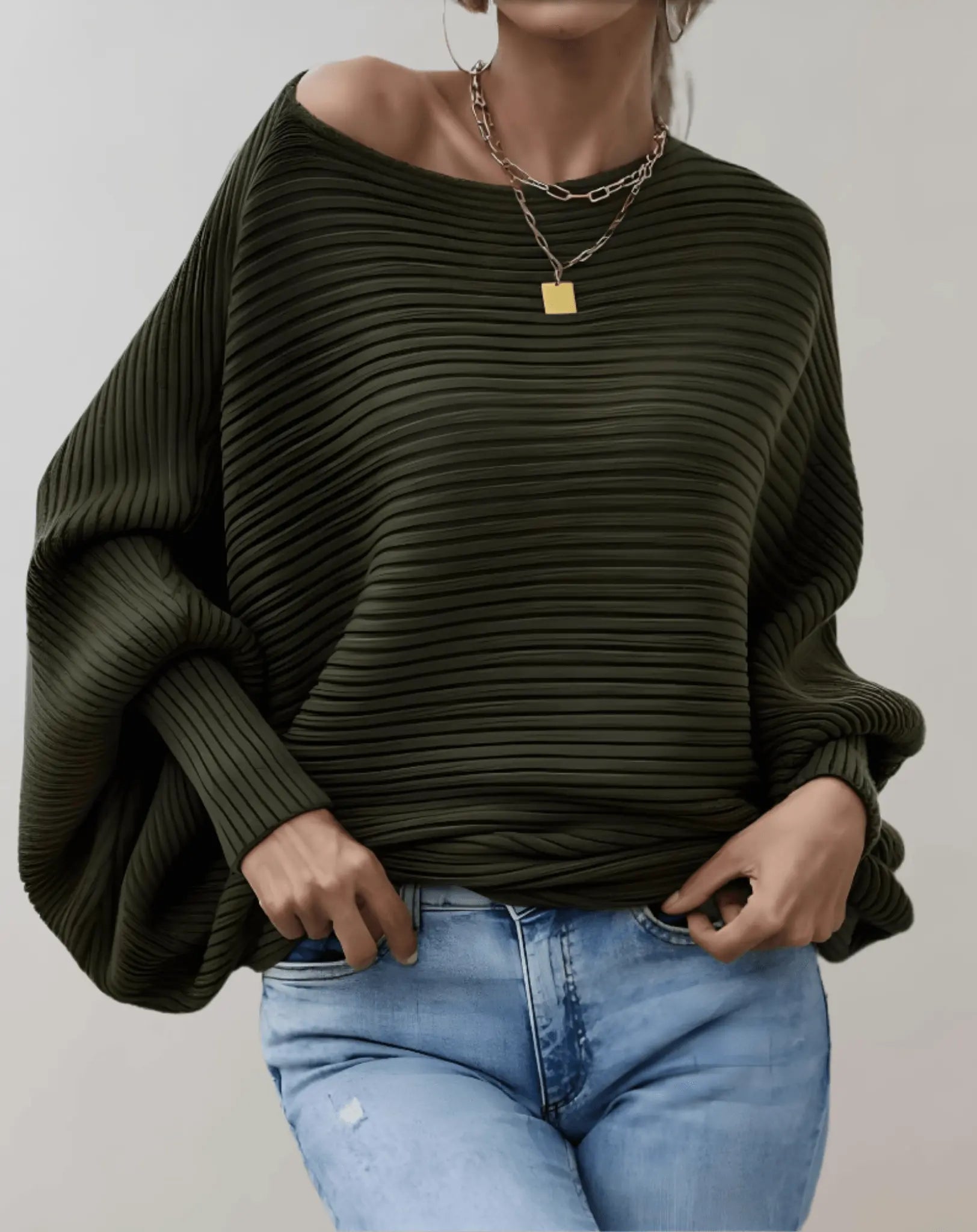 Lockerer Pullover mit Puffärmeln für Frauen