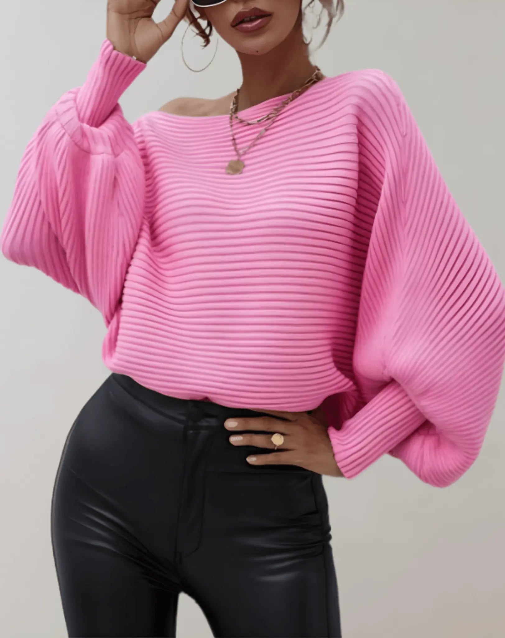 Lockerer Pullover mit Puffärmeln für Frauen