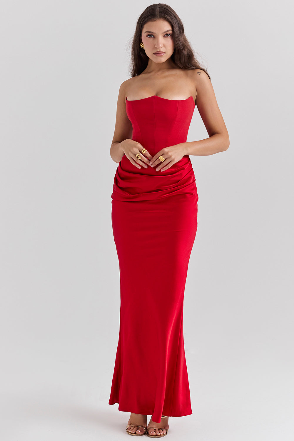 Avielle | Elegantes trägerloses Maxikleid