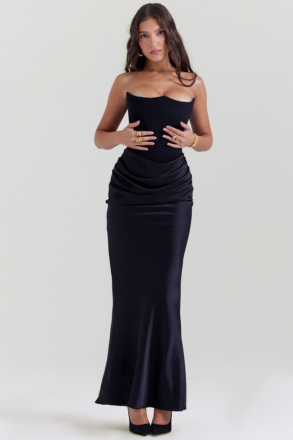Avielle | Elegantes trägerloses Maxikleid