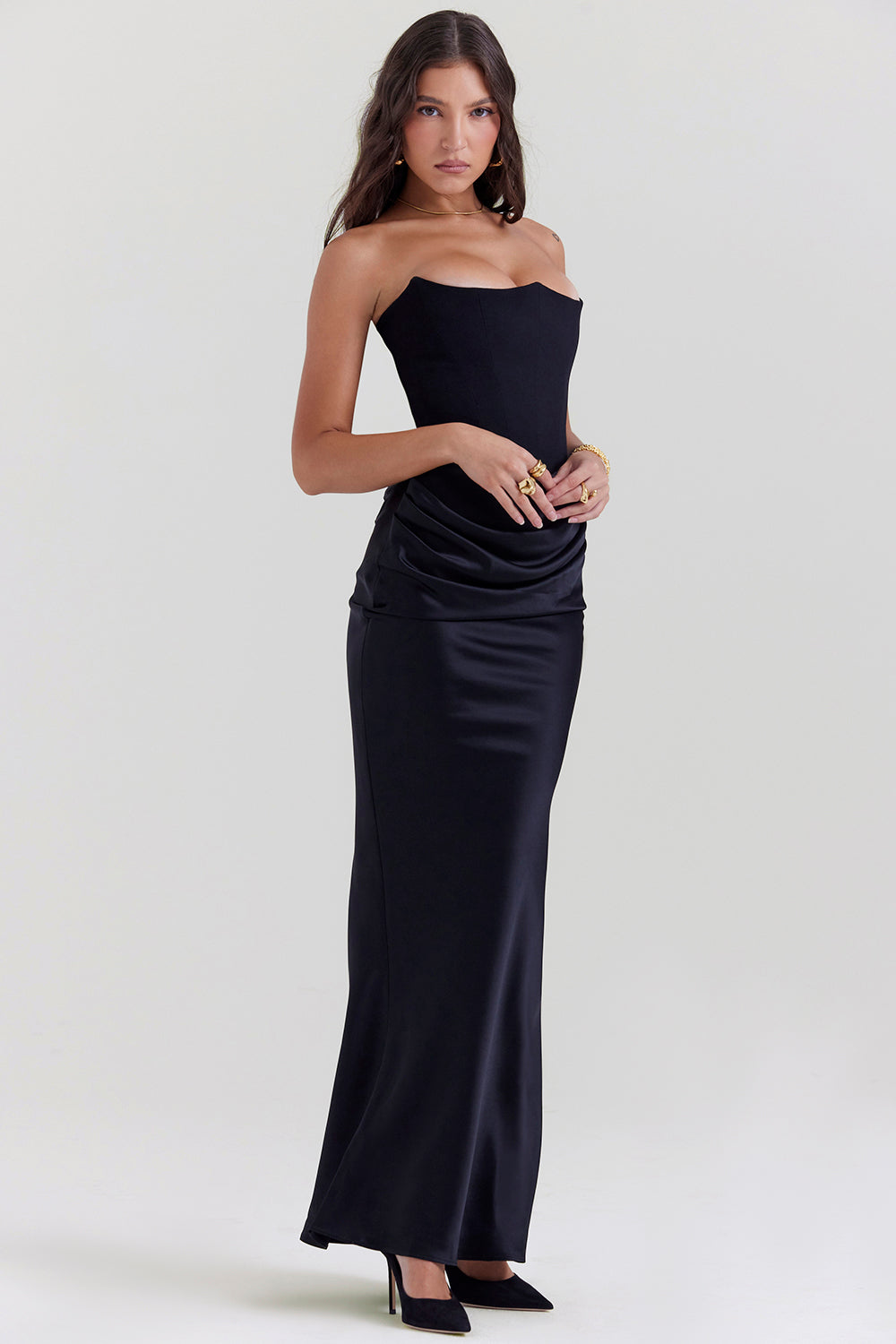 Avielle | Elegantes trägerloses Maxikleid