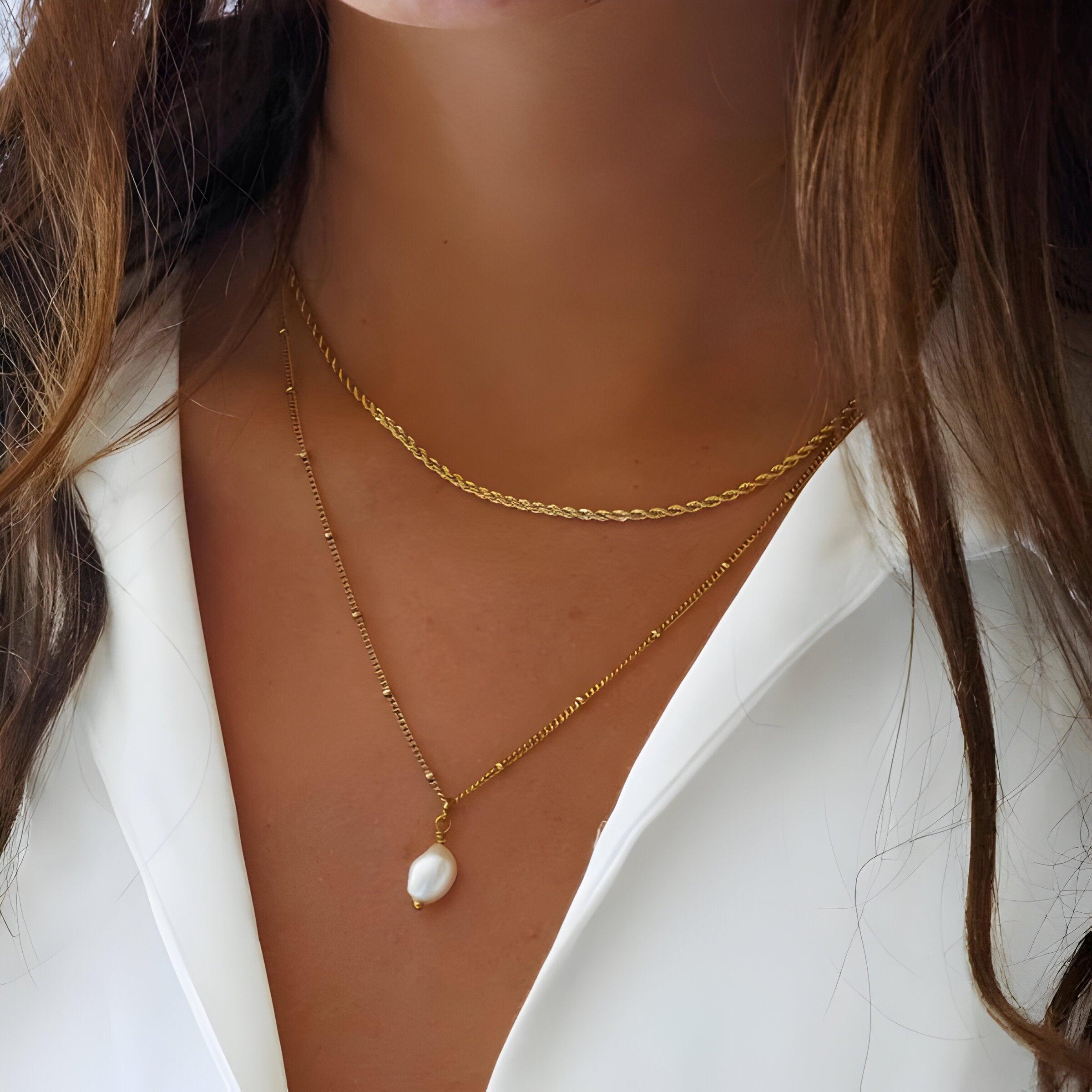 Schickes Perlenkette Set mit elegantem Stil für Damen
