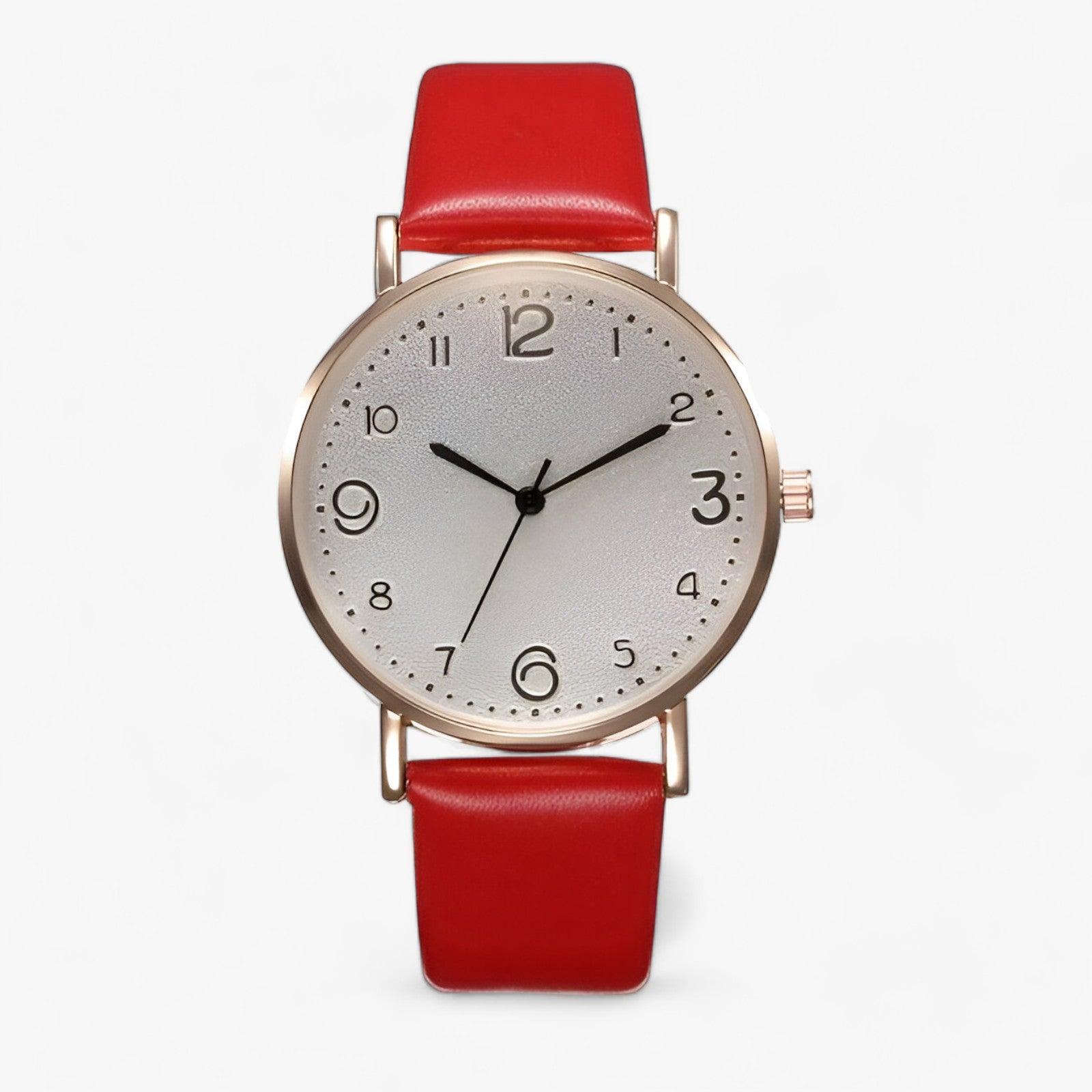 Modernes Rundes Quarz-Armbanduhr Für Frauen