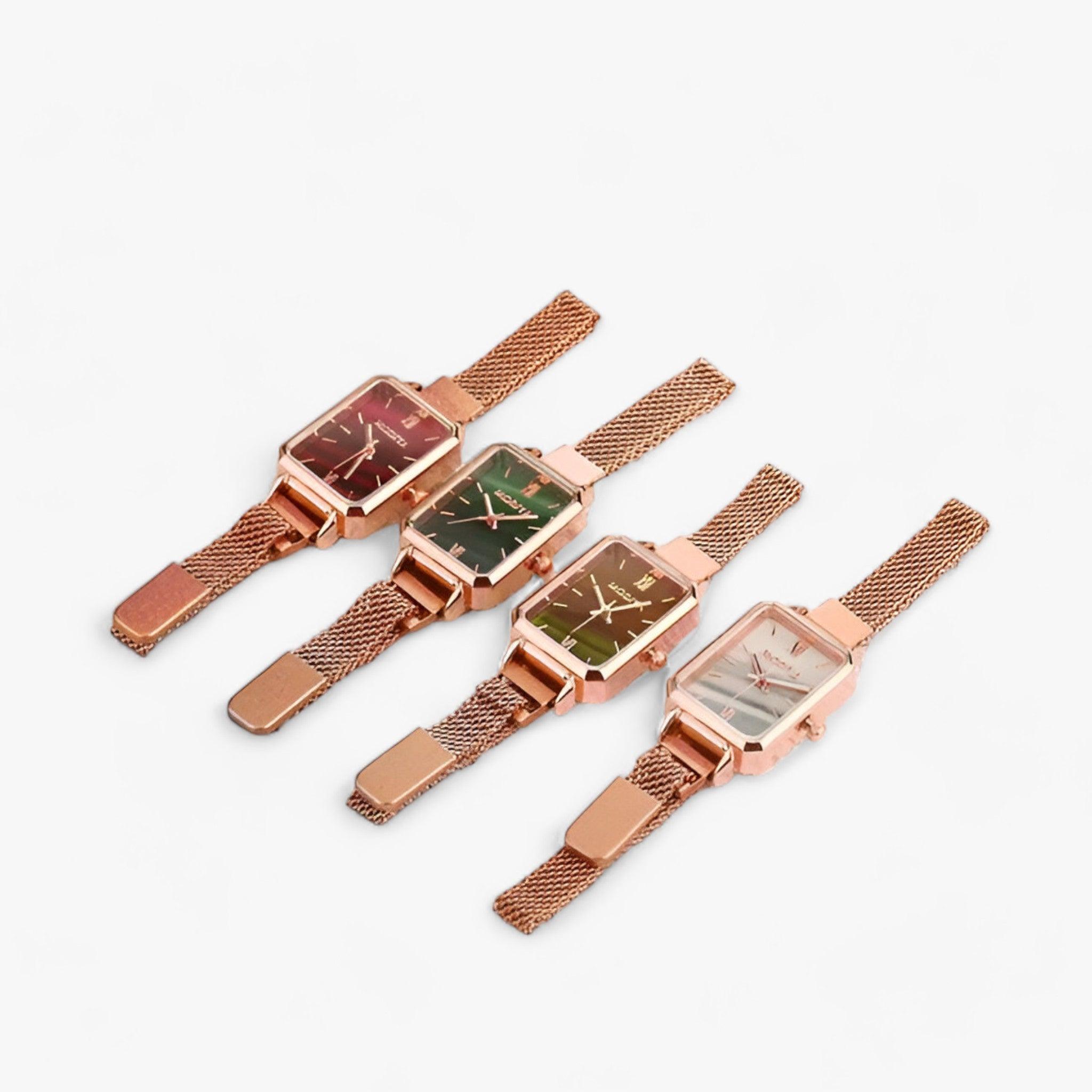 Präzise Quadratische Uhr mit Magnetischem Armband Für Frauen