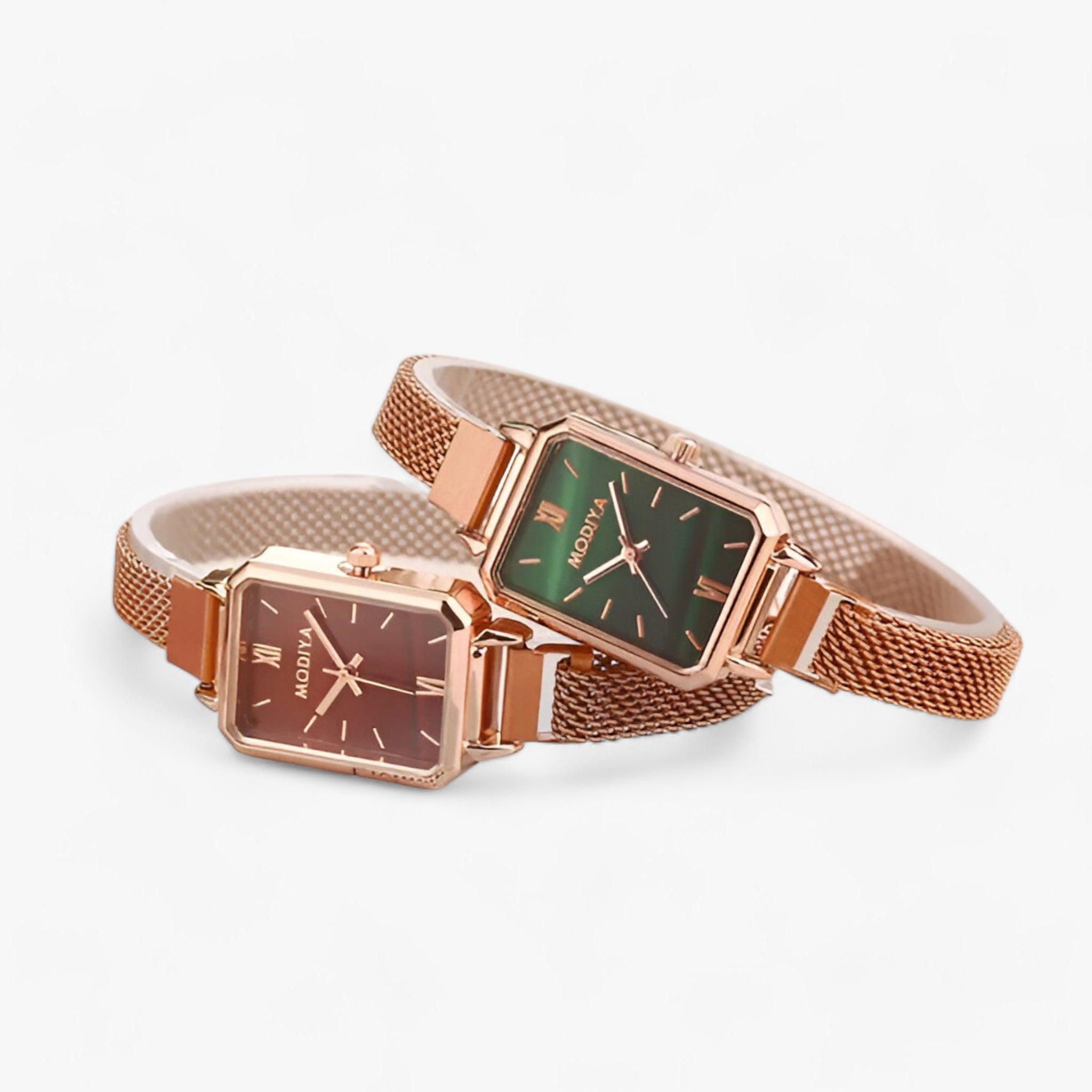 Präzise Quadratische Uhr mit Magnetischem Armband Für Frauen