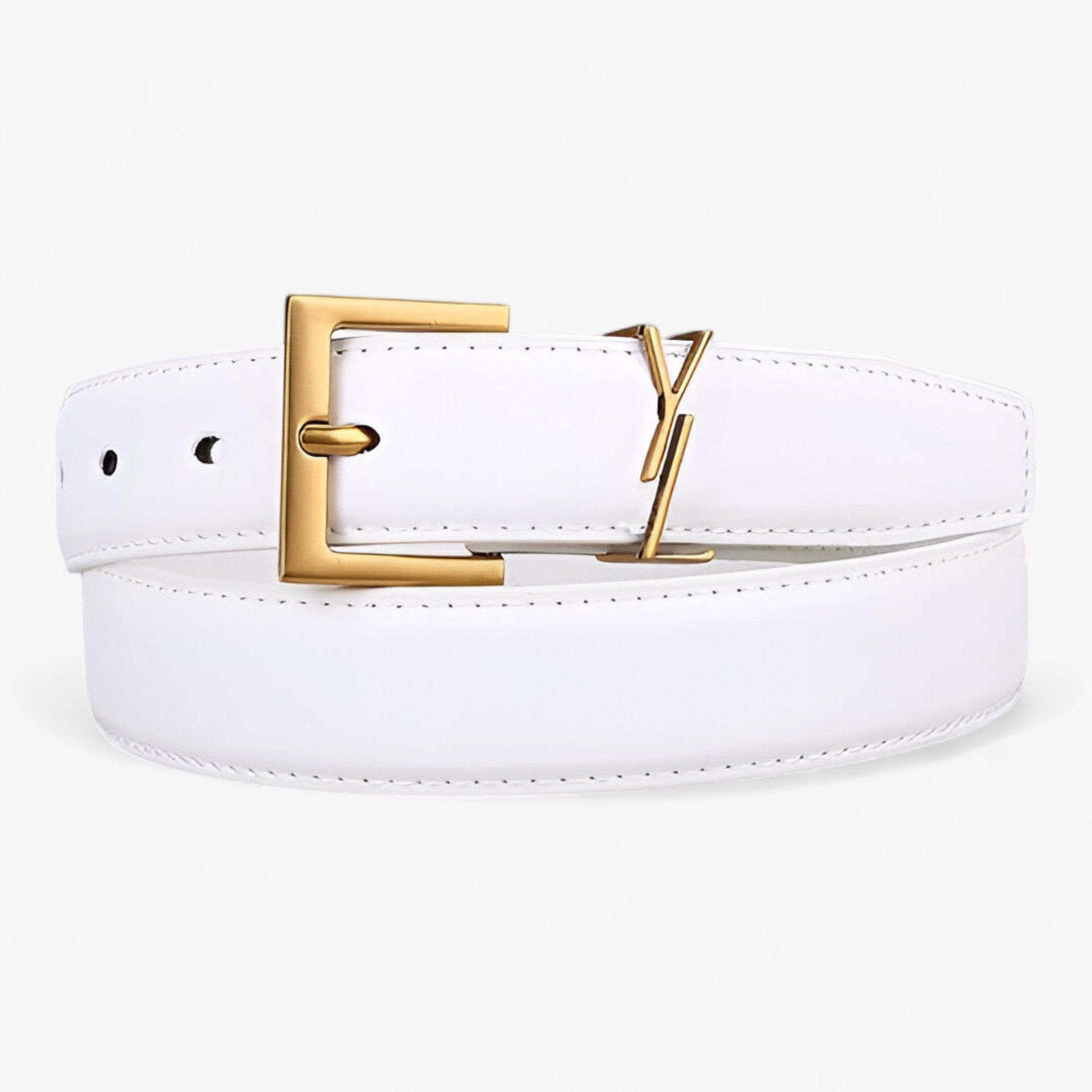 Designer Ledergürtel mit Goldener Schnalle Für Frauen