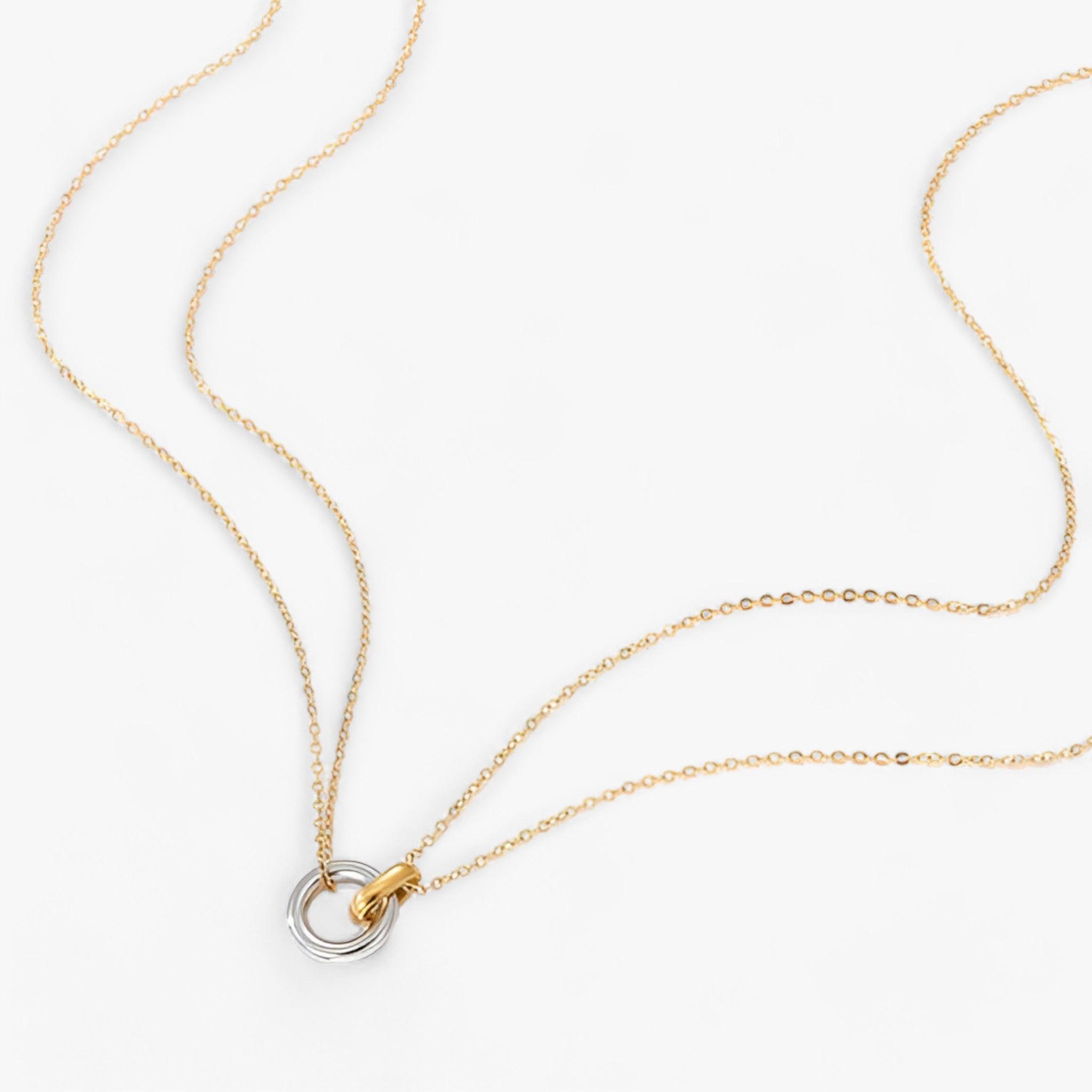 Goldene Halskette mit Kreisanhänger für Damen