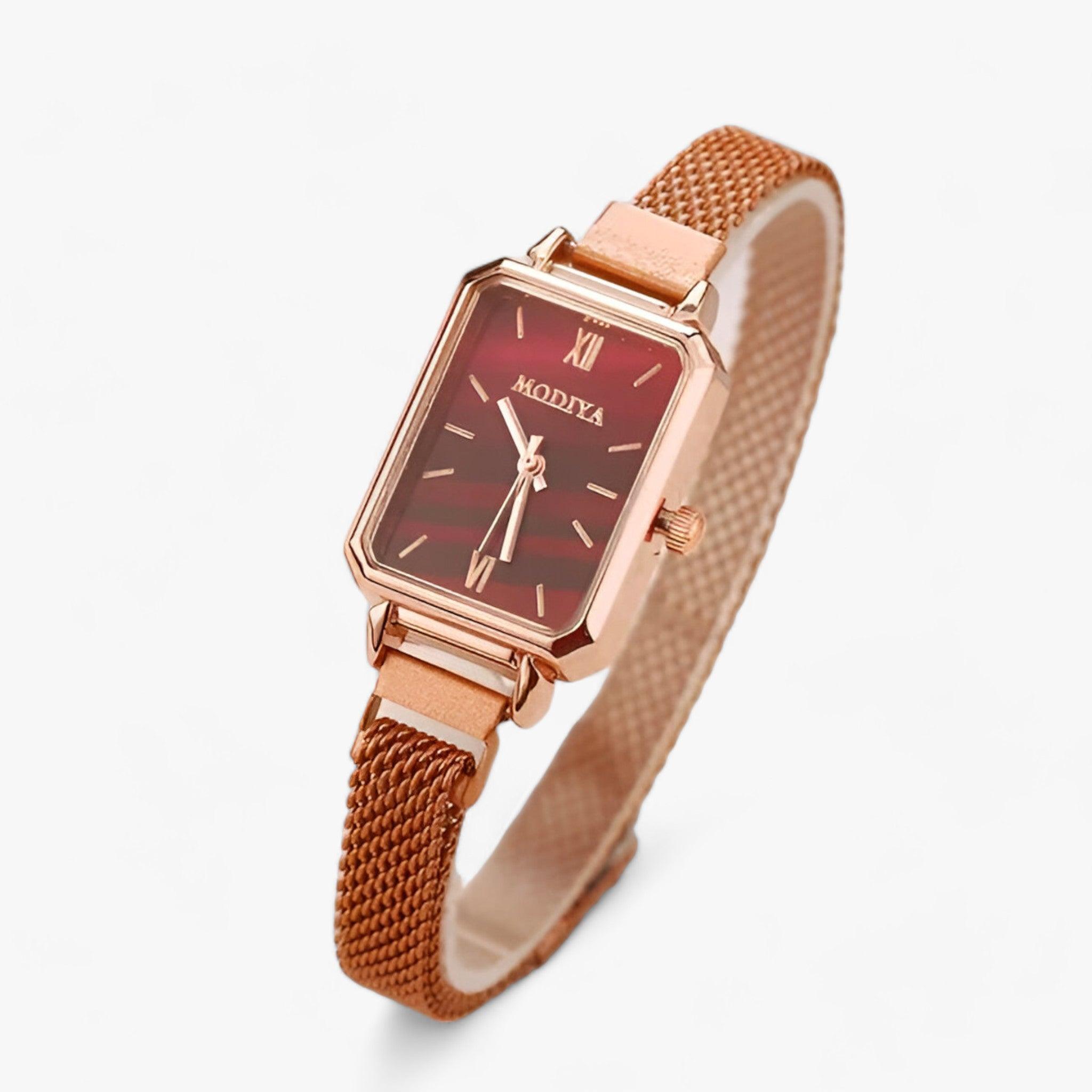 Präzise Quadratische Uhr mit Magnetischem Armband Für Frauen