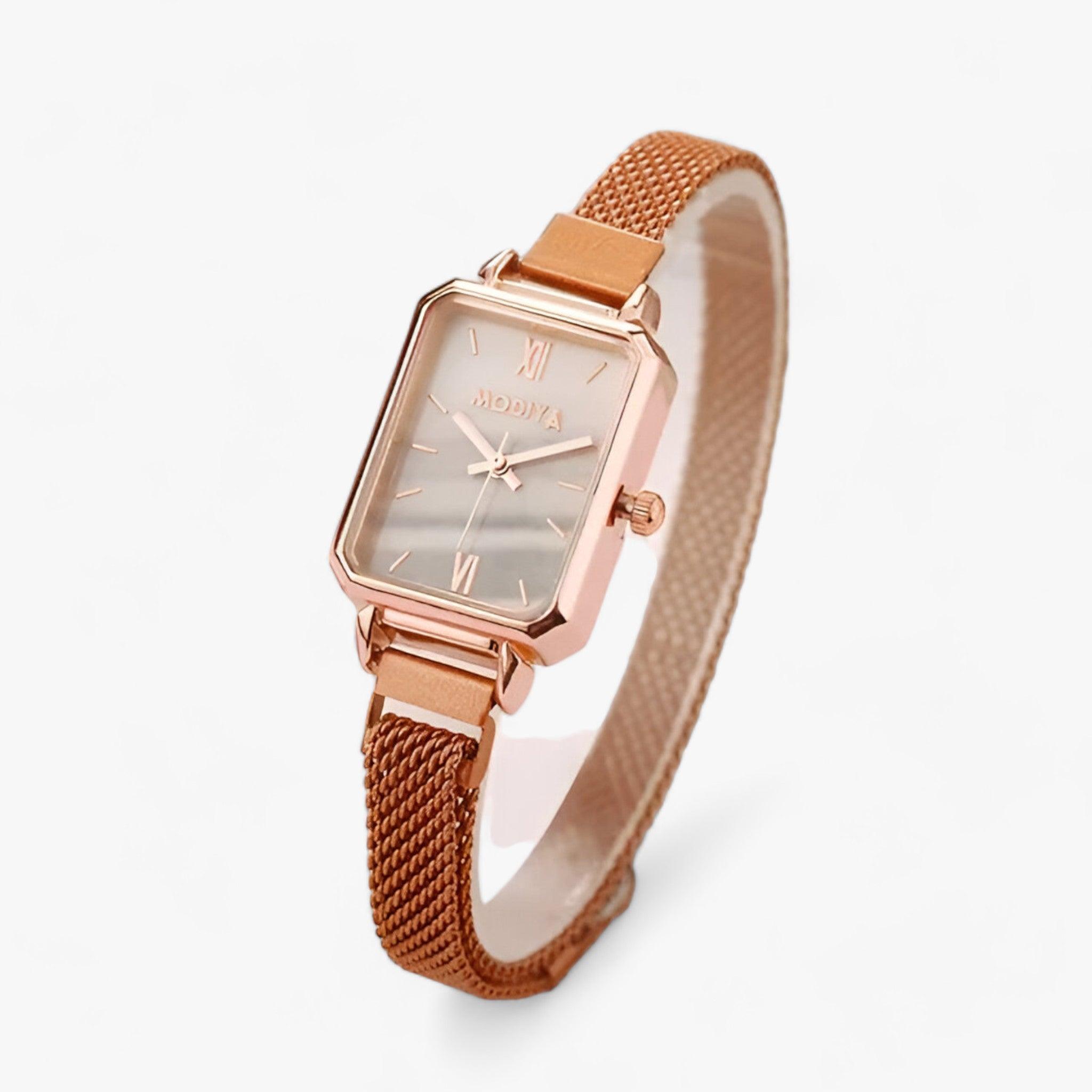 Präzise Quadratische Uhr mit Magnetischem Armband Für Frauen