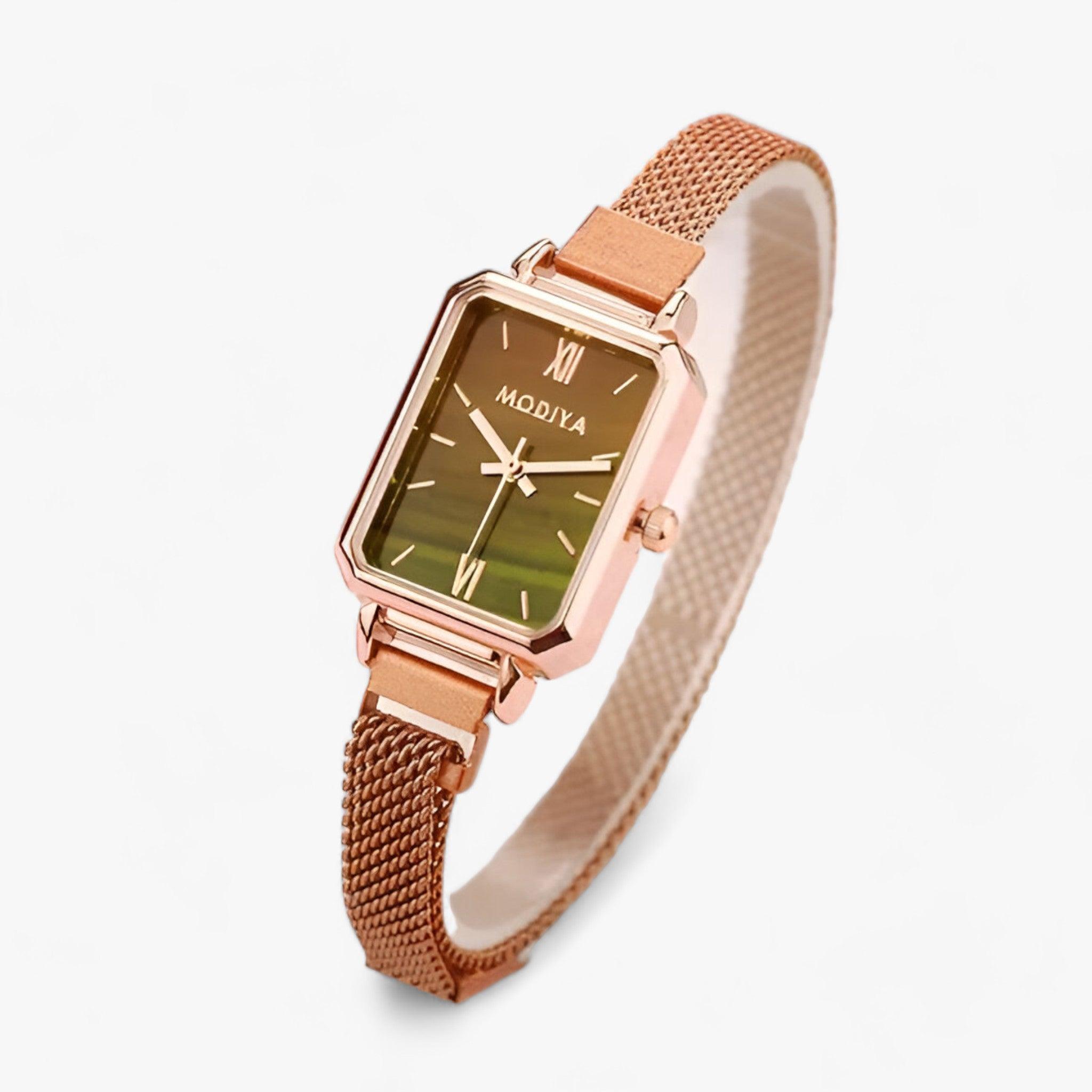 Präzise Quadratische Uhr mit Magnetischem Armband Für Frauen