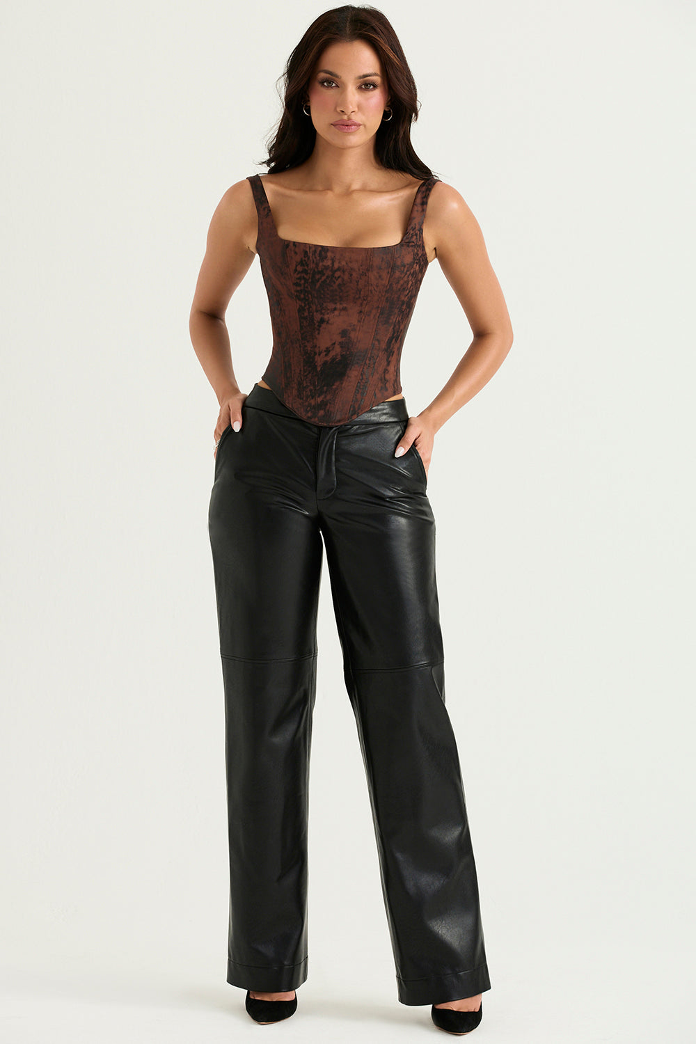 Lang geschnittenes Satin Korsett mit geformter Eleganz für Frauen