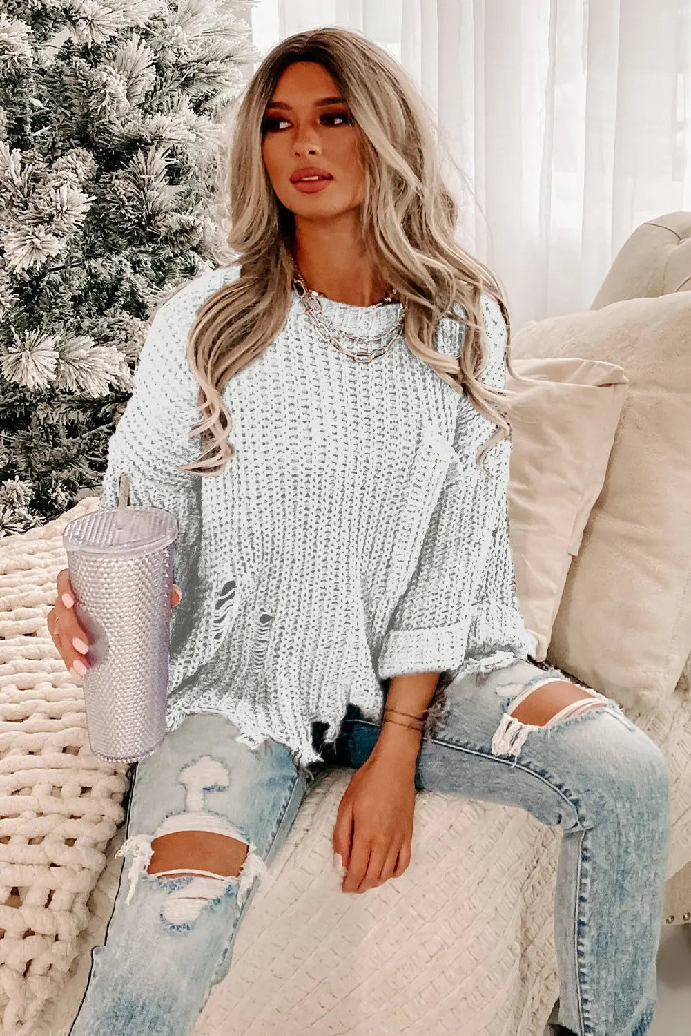 Luxuriöser Strickpullover Für Frauen