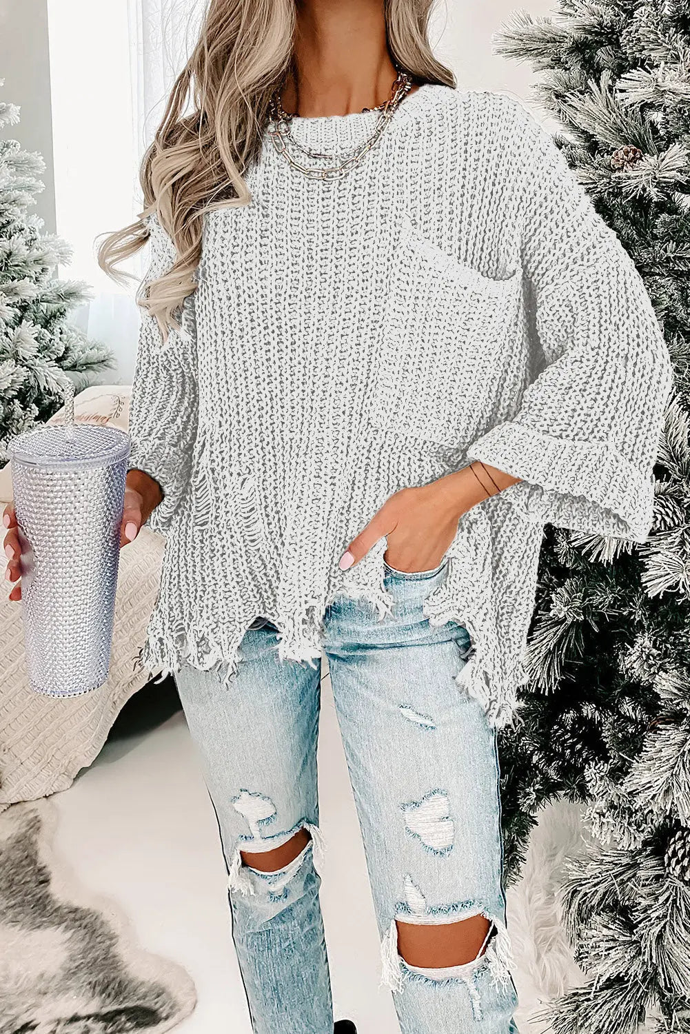 Luxuriöser Strickpullover Für Frauen