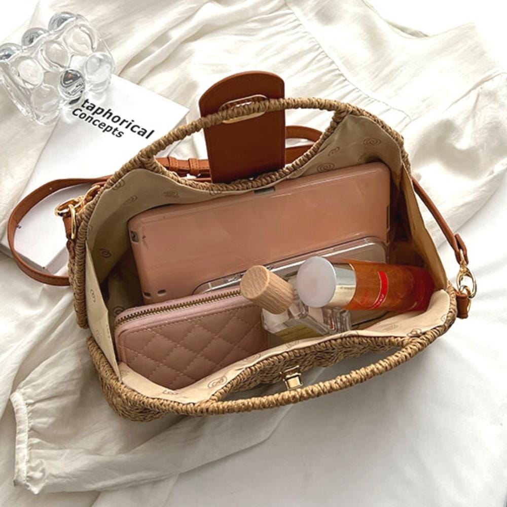 Lene | Luxuriöse Strohtasche Damen