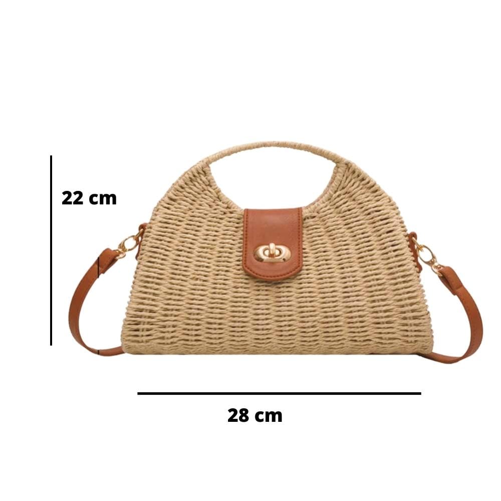 Lene | Luxuriöse Strohtasche Damen