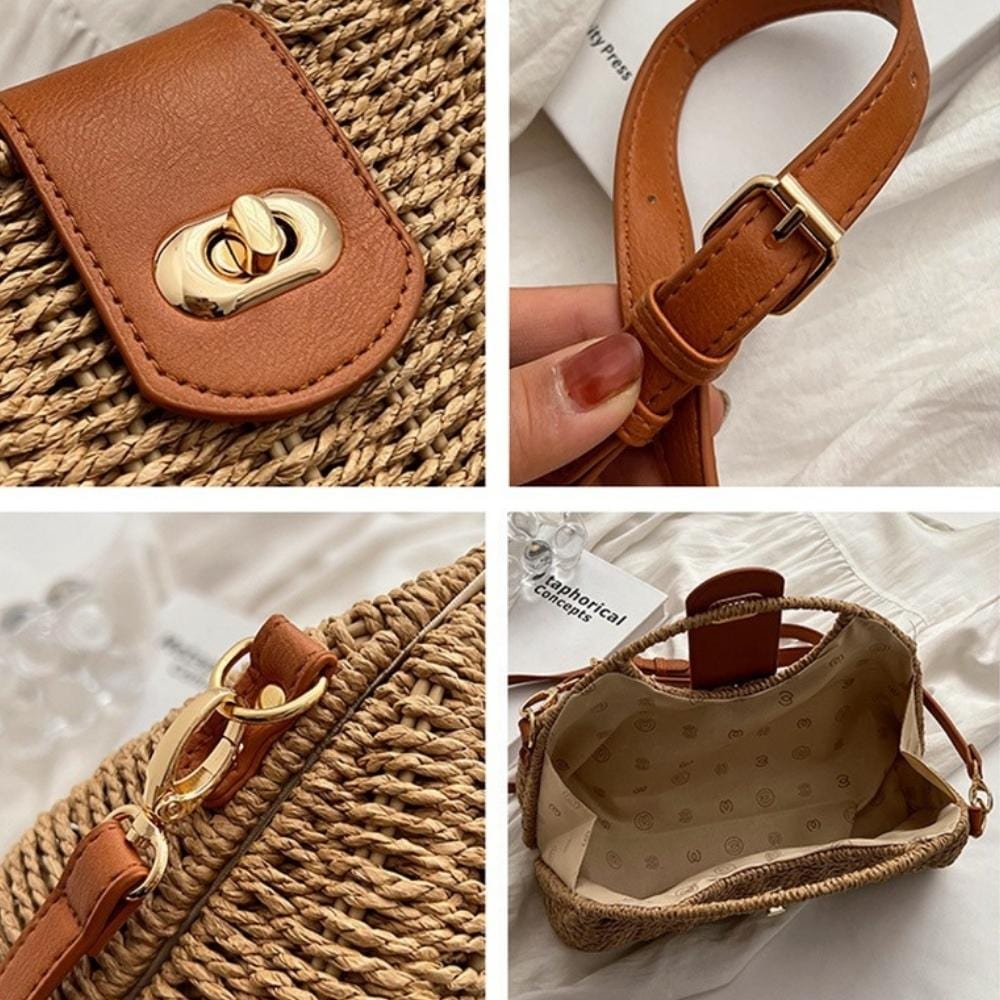 Lene | Luxuriöse Strohtasche Damen