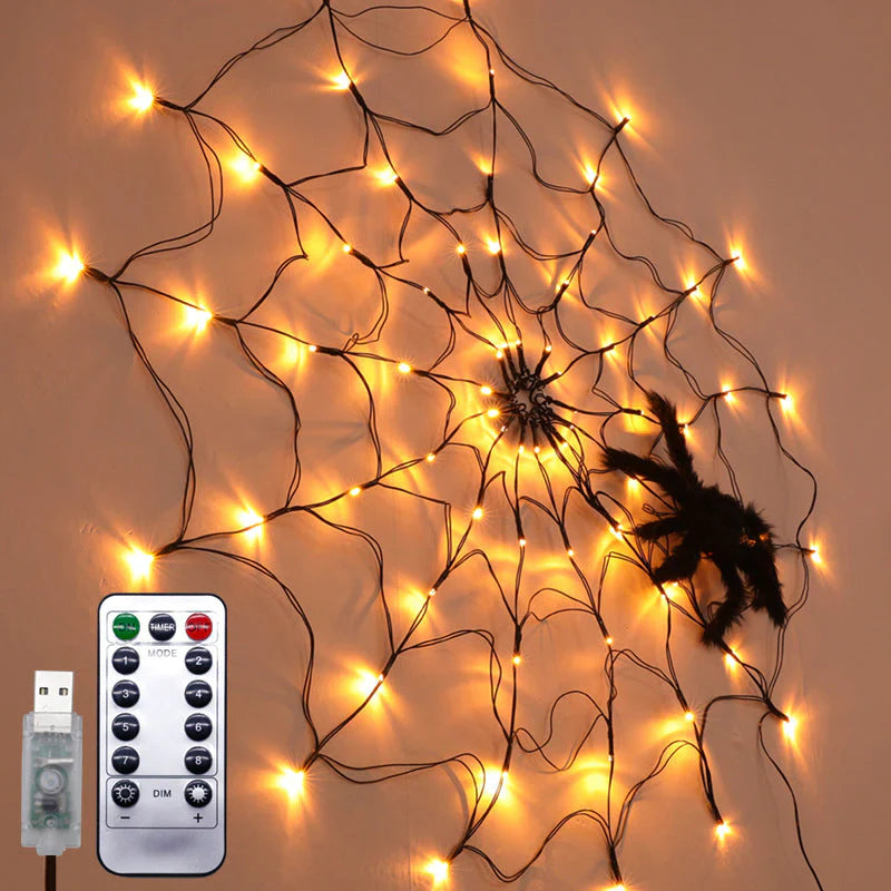 SpiderLight™ – Halloween-Spinnennetzlichter Party Dekoration [50% Rabatt]