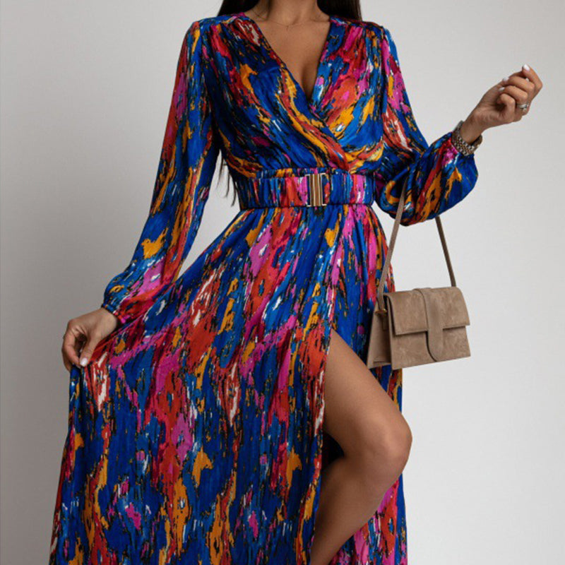 Aurora™ – Langärmeliges Kleid mit elegantem Print [50% Rabatt]
