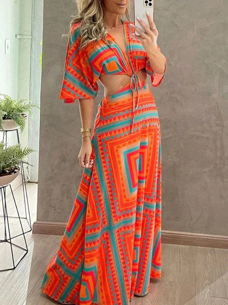 Giovana | Langes Sommerkleid mit Muster